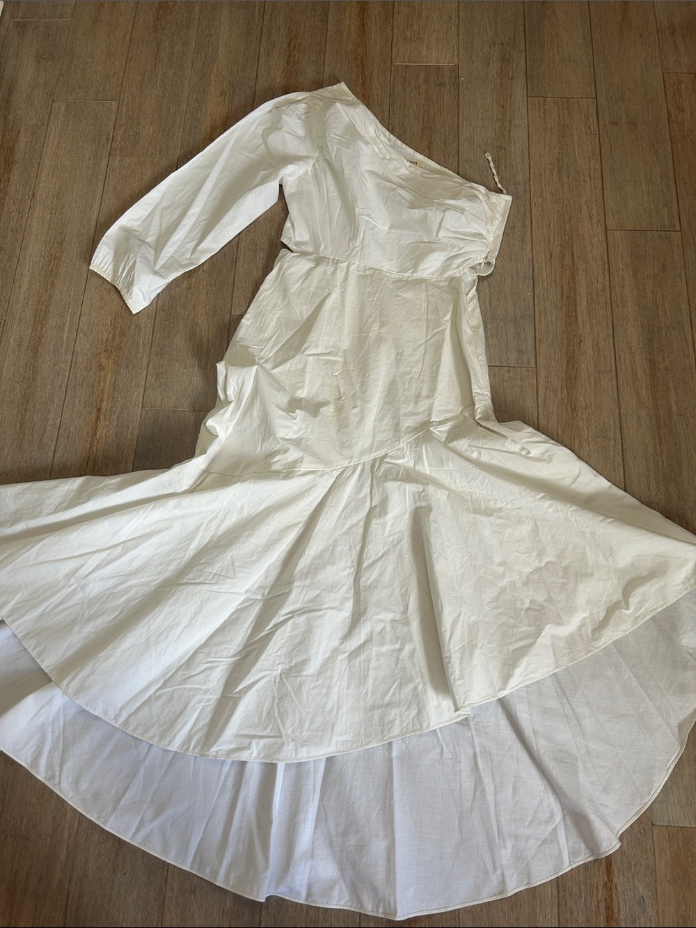 Anthropologie Guapa Women’s White One-Shoulder Midi Dress size 6 - Picture 6 of 14
